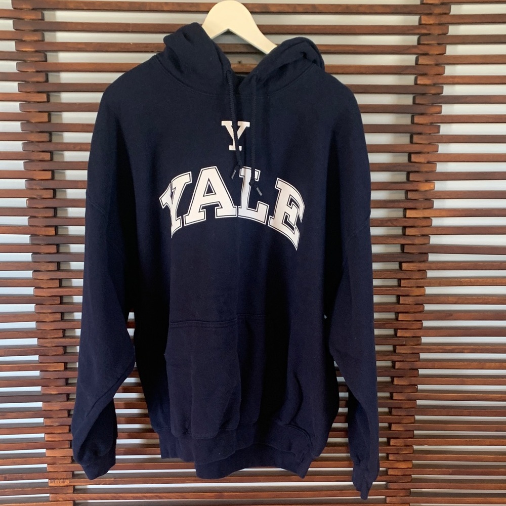 Men's Navy Yale Hooded Sweatshirt - Collegiate Logo